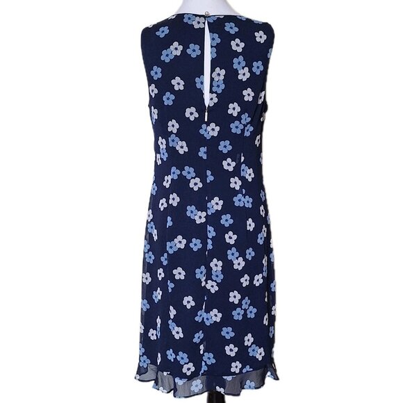 KARL LAGERFELD NAVY FLORAL DRESS SIZE 8 - Picture 3 of 6